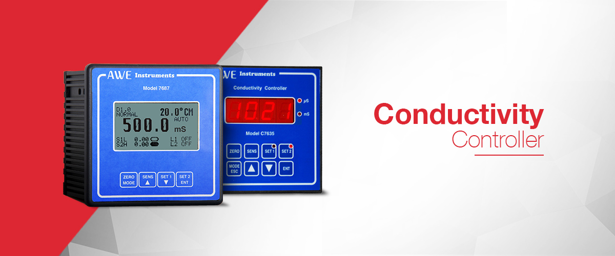 Conductivity Controller range complete with control relays and isolated 4-20mA output